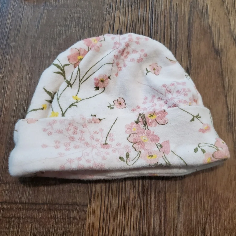 Laura Ashley Baby Girl Cotton Floral Footed Pajamas Hat Ruffle Butt Pastel 0-3M